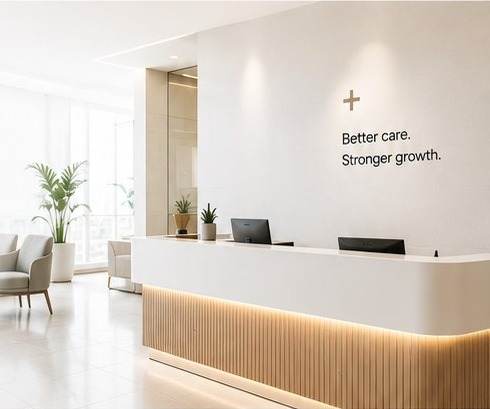 Modern dental practice reception area designed to put patients at ease before their appointment